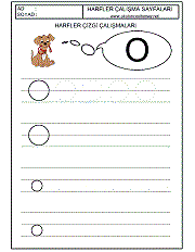 okul öncesi harfler çizgi çalışmaları ö harfi